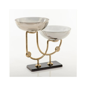 Bols de service en métal et en marbre Vaisselle de qualité supérieure Idéal pour les dattes Fruits et présentation d'aliments élégants - Product Image 5