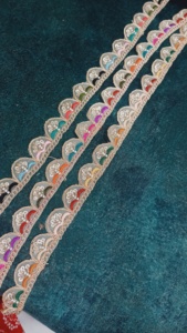 Tela de encaje bordado Floral colorido para ropa de boda elegante de gama alta y decoraciones de vestidos patrón intrincado adorno de tul - Product Image 3