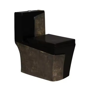 Décoration de salle de bain allongée de couleur design-Toilette monobloc en céramique, placard à eau, style commode occidentale - Product Image 3