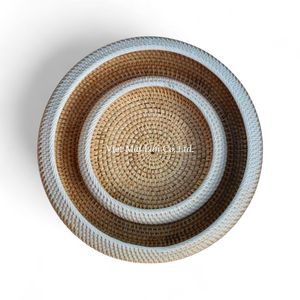 Handmade Natural Rattan <b>Tray</b> For Serving Food And Decorative <b>Table</b> Use From Vietnam - Product Image 1