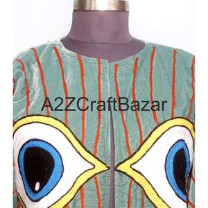 Handmade Embroidered <b>Velvet</b> Winter/Spring <b>Jacket</b> for <b>Women</b> ODM Supply Breathable Floral Pattern Quick Dry Cotton Lining - Product Image 3