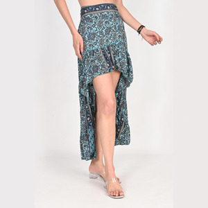 Elegant Luxury Maxi <b>Skirt</b> for Women With Pleats and Unique Asymmetric Short Front and <b>Long</b> Back <b>Skirt</b> - Product Image 4