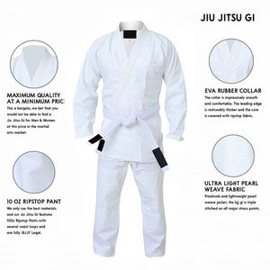 Uniforme brasileño de Jiu Jitsu BJJ personalizado al por mayor para hombres y mujeres Kimono de algodón cómodo de primera calidad con bordado de logotipo - Product Image 2