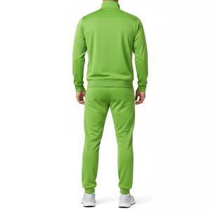 High Quality Lime <b>Green</b> Tracksuit <b>Men</b> White Side Stripe Sportswear Set 2 Piece Full Zip Athletic Wear Fitness Training <b>Suit</b> - Product Image 2