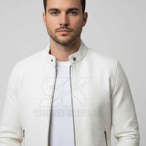 Chaqueta de Cuero con Estampado de Cocodrilo Premium para Hombre, Estilo Vintage, Abrigo Cálido de Invierno, Chaqueta de Cuero con Patrón de Cocodrilo de Lujo para Hombre - Product Image 2