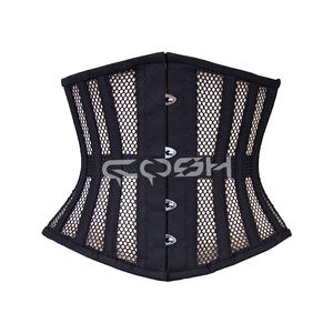 Corset court en maille noire de qualité supérieure, style underbust - Product Image 1