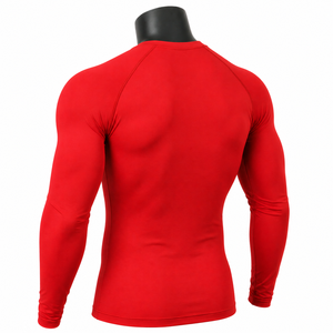 Men’s Red Compression Shirt <b>Long</b> <b>Sleeve</b> Gym Fitness Graphic Print Tight <b>Base</b> <b>Layer</b> Sportswear OEM Wholesale - Product Image 6
