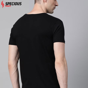 เสื้อยืดผ้าฝ้ายและโพลีเอสเตอร์โอเวอร์ไซส์สำหรับผู้ชายผ้าเทอร์รี่พิมพ์ลายโลโก้ตามสั่งแบบ2025 - Product Image 2