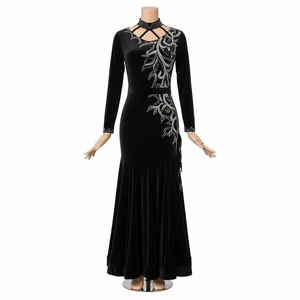 Ropa de actuación latina en relieve para adultos, tela elástica, traje de baile brillante, traje de competición de salón, Ropa de baile - Product Image 1