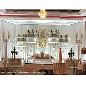 Décoration de scène de réception à thème blanc de rêve Décoration de scène de réception de mariage à thème de palais blanc Décoration de scène de palais blanc de mariage royal - Product Image 1