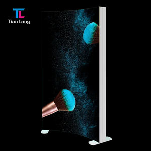 Portable Pop up LED Seg Fabric <b>Backdrop</b> Display <b>Stand</b> Aluminum Frame with Backlit Light Box Roll up Displays - Product Image 3