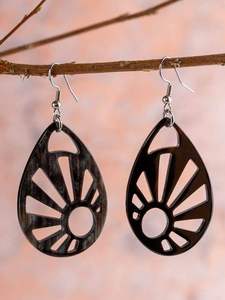 Boucles d'oreilles en corne de buffle naturelle de qualité supérieure 100% faites à la main Artisanat naturel écologique - Product Image 4