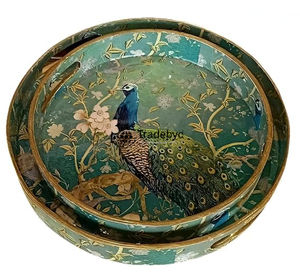 Tradebyd Luxury MDF <b>Wooden</b> Tray Premium <b>Decorative</b> Tray <b>for</b> Snacks Coffee and Dining Use - Product Image 3