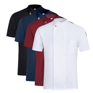 Abrigos de uniforme de Chef de manga corta, uniforme de cocina transpirable para el trabajo, tela de primavera y verano, precio al por mayor - Product Image 5