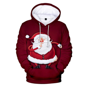 2025 Unisex Merry <b>Christmas</b> Embroidered Printed Fleece Oversized <b>Hoodie</b> 100% Cotton OEM Customized Logo Eco Friendly Breathable - Product Image 1