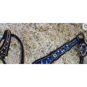 Cuentas de cristal, Conchos de flores, diseño tachonado de latón con herramientas florales blancas, juego de cabeza y pechera occidental, superventas - Product Image 3