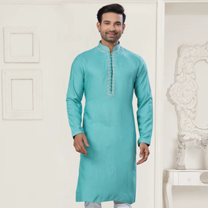 Coton doux lourd prêt à l'emploi avec séquence de broderie et Kurta pour tous les types de fonctions - Product Image 2