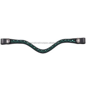 Diamantes de imitación coloridos, banda de cuero premium ajustada para cejas de caballo en todos los tamaños con lazos ajustables, precio al por mayor personalizado - Product Image 5