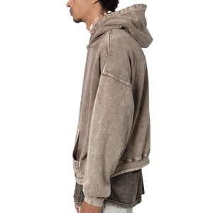 Sudaderas con capucha personalizadas para hombre, bolsillos funcionales con hombros caídos, pantalones vaqueros lavados con ácido informales, jersey de gran tamaño, Sudadera con capucha de peso pesado para hombre, el mejor precio - Product Image 4