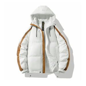 OEM Custom <b>Men's</b> Winter Puffer <b>Jacket</b> Thick Waterproof Stand Collar with High Street Style Long Zipper Wear Coated Design - Product Image 2