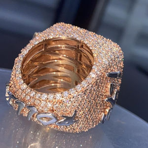 Iced Out Round VVS Moissanite Diamond Champion Ring 925 Silver Customize Ring Hip Hop Jewelry Anneaux de mariage - Product Image 3