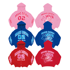 2024 nouveauté sweats à capuche courts survêtement ensemble pour hommes lavage à l'acide thermique survêtement numérique imprimé pour l'hiver bas quantité minimale de commande pas cher prix - Product Image 5