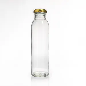 Weekly Deals 120z 350ml Round Glass Bottles for Thailand Beverage Small Juice Production Line 2023 Holiday Gifts with Metal Cap