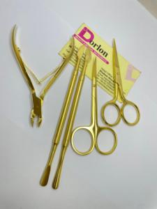 Pince à cuticules en acier inoxydable plaqué or mat avec logo personnalisé avec petit ciseaux à cuticules pour ongles - Product Image 4