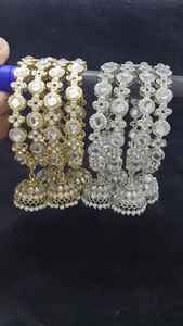 Premium Quality Handcrafted Ethnic Kundan Latkan <b>Bangles</b> with Custom Size available at Best Price from India - Product Image 3