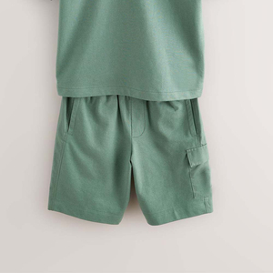 ชุดวอร์มเด็กผ้าฝ้ายน้ำหนักเบาระบายอากาศได้ดีชุดเสื้อผ้าสองชิ้นสำหรับกีฬาสวมใส่สบายในชีวิตประจำวันและสไตล์สตรีทแวร์ - Product Image 3