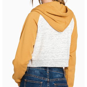 Fermeture éclair, court, sweats à capuche pour femme broderie personnalisée femmes recadrée nouveau Design pull à capuche écologique - Product Image 2