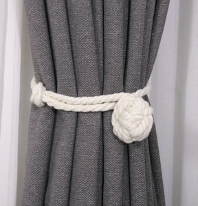 Retro Curtain Decoration Pendant - Curtain Ties with Big Woven Ball Rope..Window Decor - Product Image 1