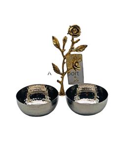 ชามโลหะสำหรับเสิร์ฟของตกแต่งโต๊ะชามโลหะแบบ2ส่วนสำหรับใช้ในโรงแรมแบบอินเดียใหม่หรูหรา - Product Image 1