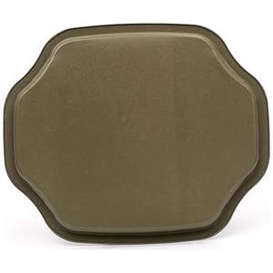 Plateau à fruits en aluminium fantaisie à bord incurvé ondulé, design floral vert pastel moderne, 278x332 mm, pour la cuisine et la maison, modèle Kontensan - Product Image 2