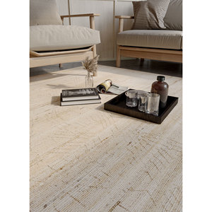 Tapis en laine afghane noué à la main Manifest Ivory Re-1338, tapis rectangulaire moelleux pour salon, motif abstrait pour la maison et les couloirs - Product Image 5