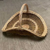 Panier de rangement multifonctionnel moderne en rotin tressé durable, fait main, écologique, de haute qualité, avec poignée, pour cuisine et boulangerie