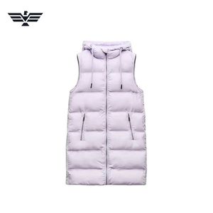 Doudoune longue respirante pour femme, en nylon tissé, à capuche, épaisse et chaude pour l'hiver, avec rembourrage en polyester, personnalisable sur le devant, collection automne/hiver - Product Image 4