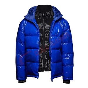 Chaqueta Acolchada para Hombre de Alta Calidad OEM, Cuello Alto, Logotipo Personalizado Impreso, Diseño Acolchado Brillante y Ligero, Invierno - Product Image 1