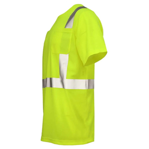 Vêtements de travail haute visibilité unisexe classique personnalisé 100% T-shirt en polyester manches courtes matériau réfléchissant respirant grande taille personnalisé - Product Image 4