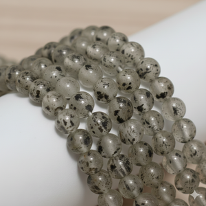 Oferta Especial Beadsnfashion Cuentas Redondas de Cuarzo Turmalinado de 5mm Color Gris para Hacer Collares, Pulseras y Pendientes - Product Image 2