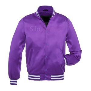 2025 OEM icónico rojo satén Letterman chaqueta de béisbol para hombres con adornos blancos precio al por mayor High Street chaqueta de moda de invierno - Product Image 5