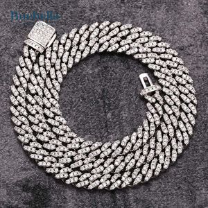 Venta caliente 925 Plata 14K Oro blanco 6mm Iced Cuban Link Collares Premium Accesorios para hombres - Product Image 4