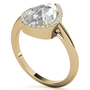 Bague de fiançailles en or massif 14 carats pour mariage, bijoux fins pour fête ou cadeau d'anniversaire - Product Image 5