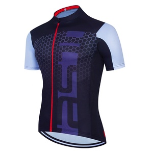 Maillot de cyclisme pour hommes, manches courtes, blanc, bleu sarcelle, fermeture éclair complète, vêtements de vélo de route, respirant, séchage rapide - Product Image 3