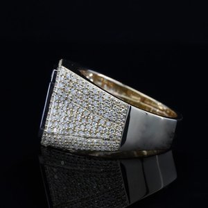 Bague Hip-Hop pour Homme en Argent Sterling Plaqué Rhodium avec Diamant Moissanite VVS Coupe Baguette Lettre J, Bijou Personnalisé - Product Image 3