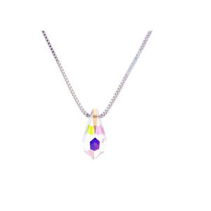 Collana con Pendente in Cristallo Aurora Boreale Preciosa, Realizzata a Mano in Argento Sterling - Product Image 2