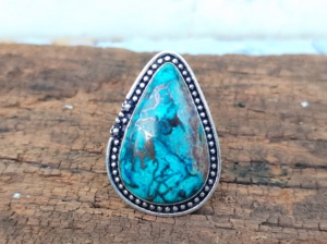 Anillo de piedras preciosas azurita de Plata de Ley 925 al por mayor, joyería de moda única hecha a mano para mujer, fiesta de compromiso, regalo de boda - Product Image 2