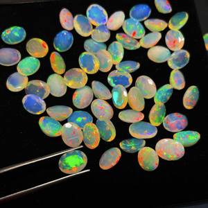 โอปอลเอธิโอเปียธรรมชาติขนาดผสมรูปไข่ตัดพลอยหลวมล็อต3x4-4x6, 5X7, 6X8, 8X10,มม. โอปอลหลายไฟ Welo โอปอลสำหรับเครื่องประดับ - Product Image 4