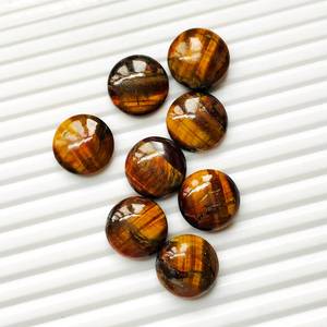 Cabujones de forma redonda de ojo de tigre natural, piedras preciosas con parte posterior plana, cabujones de ojo de tigre natural, fabricación de joyas, gemas sueltas calibradas OEM - Product Image 3