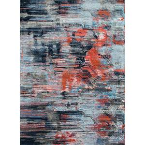 Alfombra Kavi Azul de Lana y Seda de Bambú Anudada a Mano Unstring Srb(714) con Patrón Abstracto para Uso Doméstico - Product Image 1